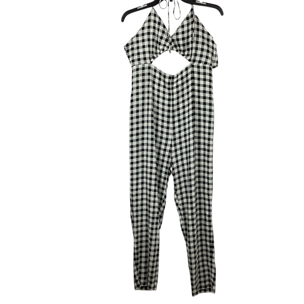 Zara Gingham Cut Out Jumper Size Large